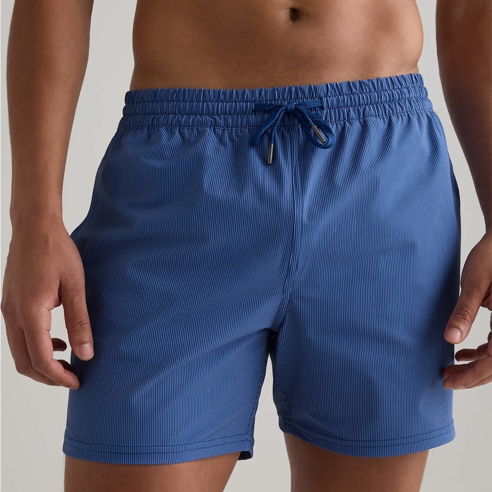 Quince Italian Swim Trunk In Navy Stripes Sz Xxl New